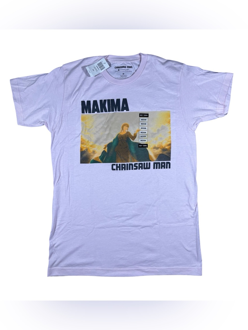 Crunchyroll Chainsaw Man Anime Makima Light Pink Size Medium Graphic T-Shirt